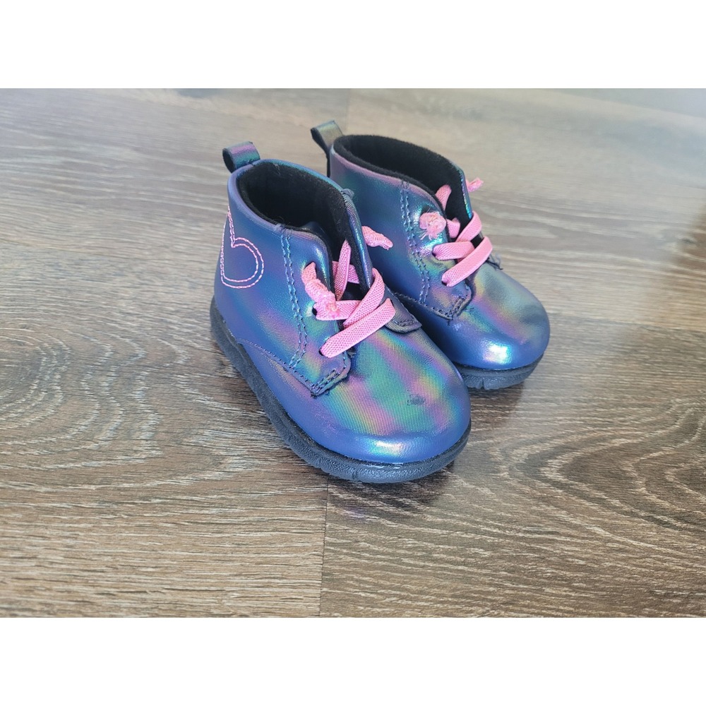 Carter's Baby Girls Iridescent Heart High Top Boots Purple Pink 3 #5